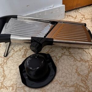 Stainless Steel Mandoline Slicer with Black Handle
